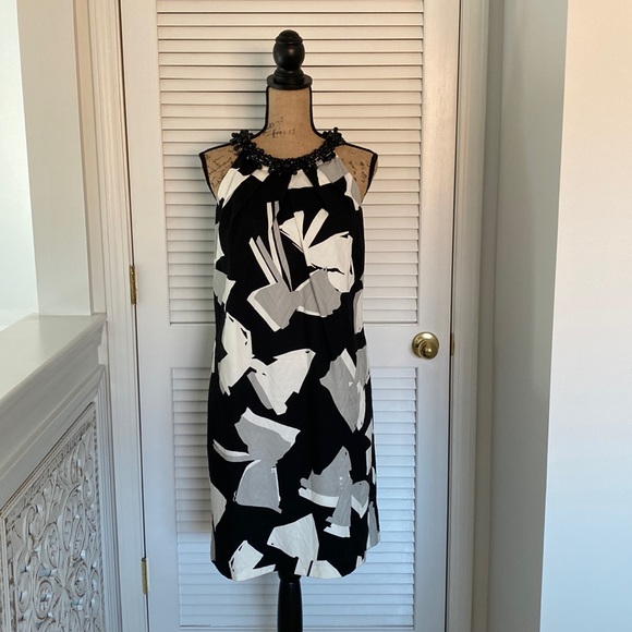 Chetta B sunhee Dress. Size 10. Black and White Print - Picture 1 of 11